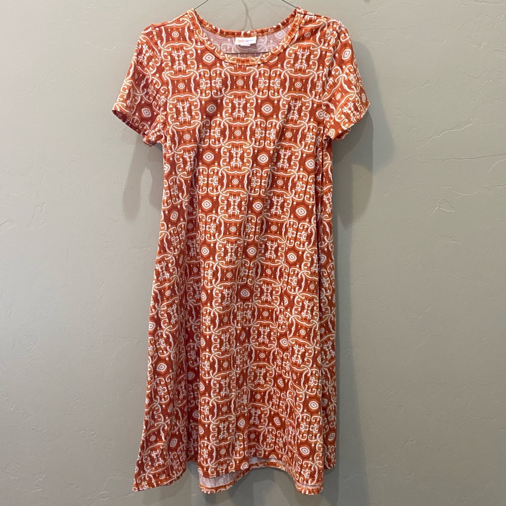 Lularoe | Jessie Dress | Orange T-Shirt Dress w/ Pockets | VGUC | XXS